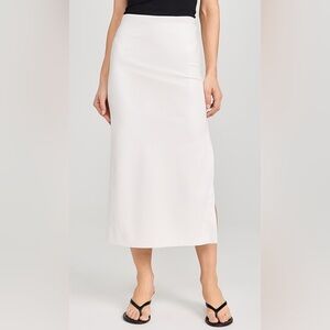 Alice + Olivia Maeve Vegan Leather Slip Skirt Ivory FLAWED Sz 4
